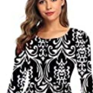 SHELY Women's Floral Print Maxi Dresses 3/4 Sleeve Casual Long Dress